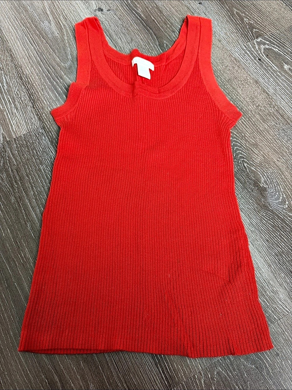 Red Ribbed Tank Top Like New